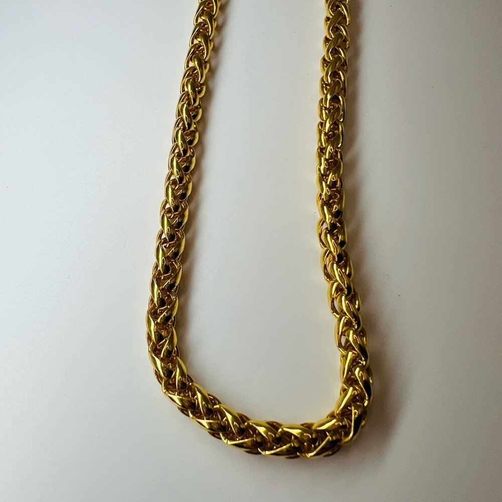 Vintage Gold Tone Rope Chain Necklace Statement Costume Jewelry - Picture 2 of 3